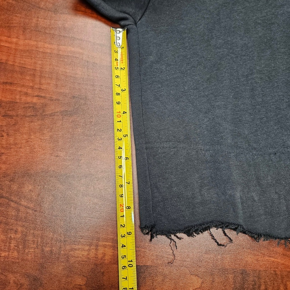 Adidas Made With Nature Studio Lounge Sweatshirt M Carbon Gray Cropped Raw Hem - Picture 5 of 12